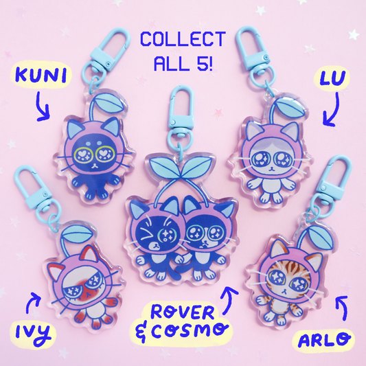 Cherry Cats Mystery Keychain