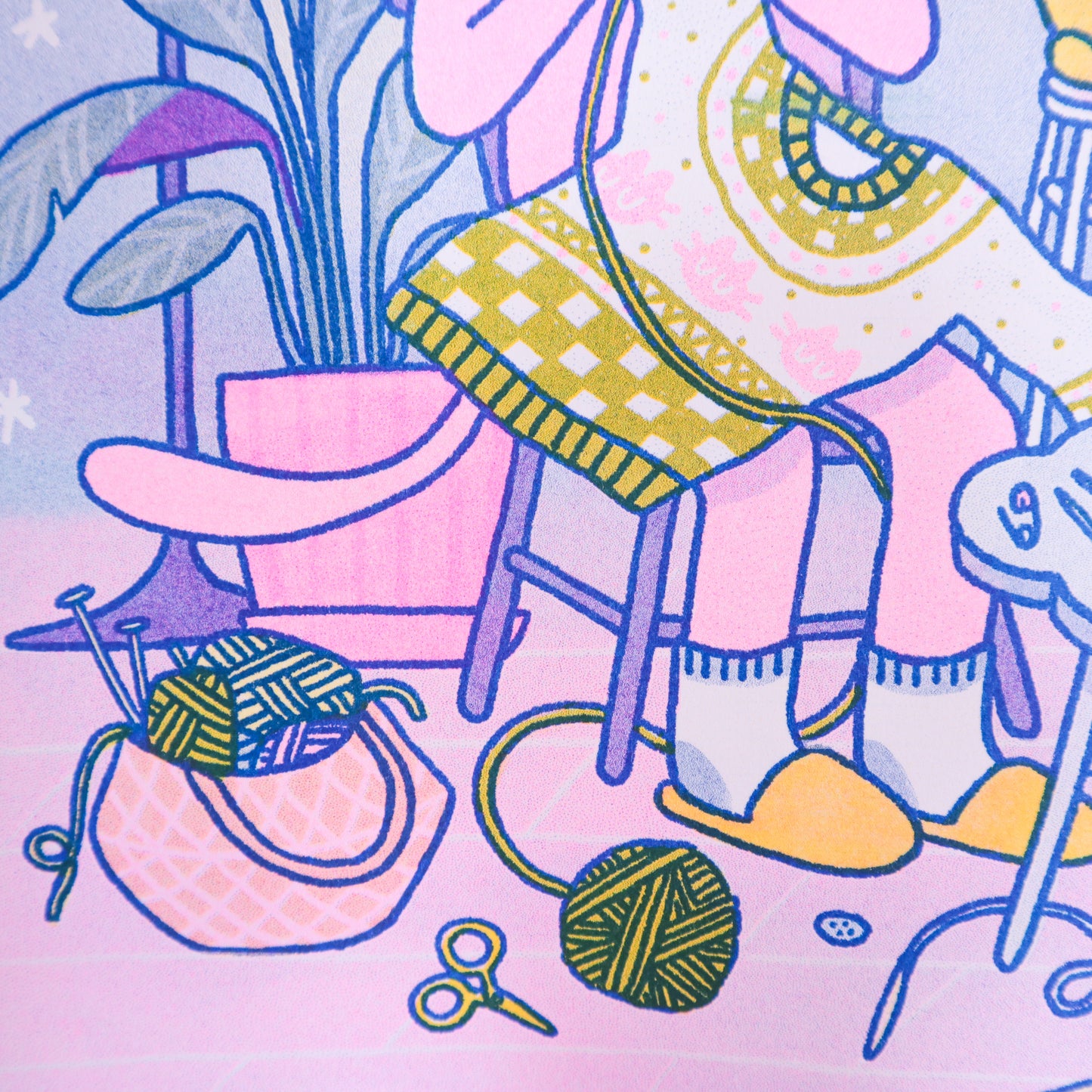 Knitting Kuni Riso Print