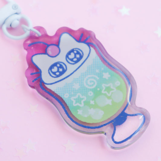Melon Soda Cat Keychain