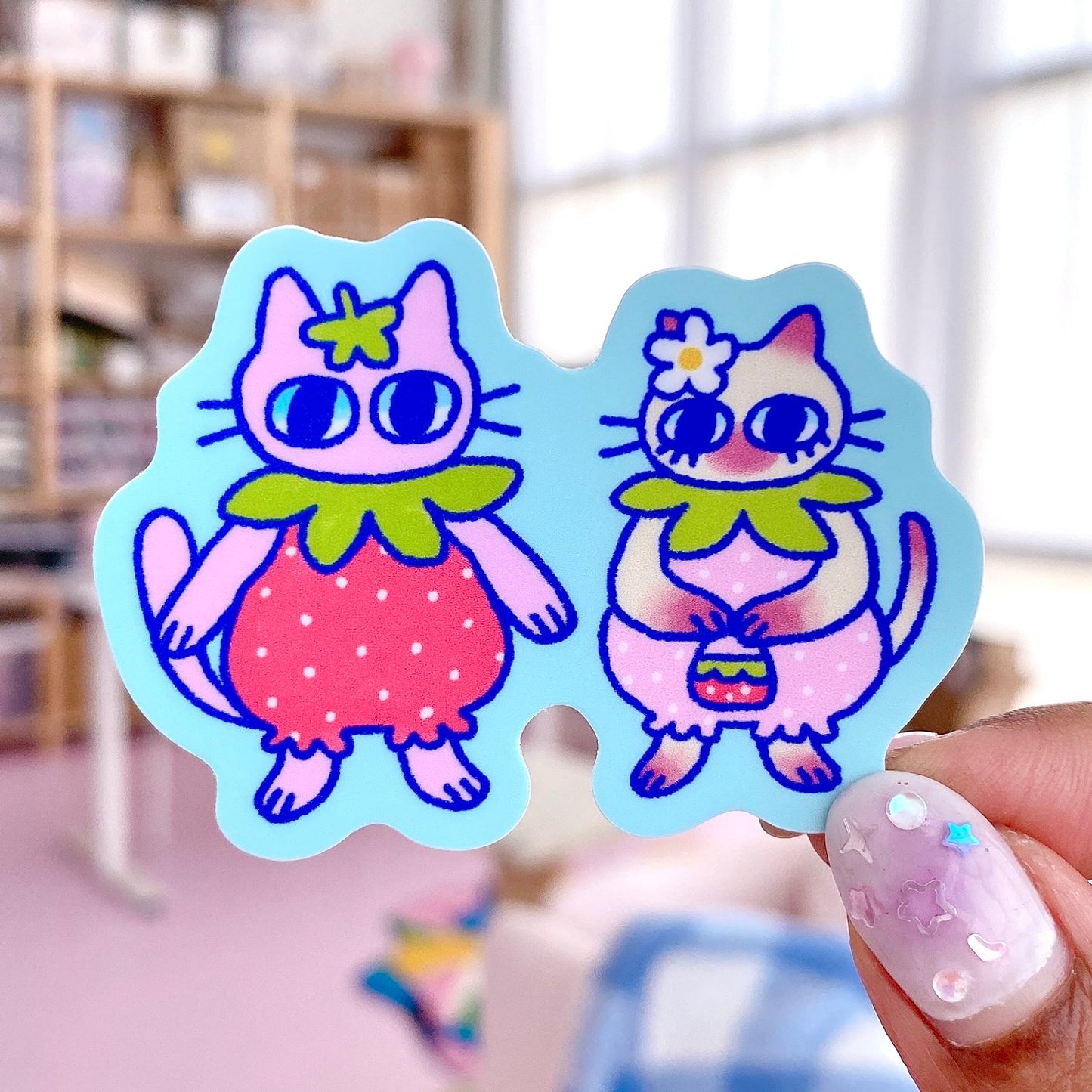 Strawberry Cats Sticker