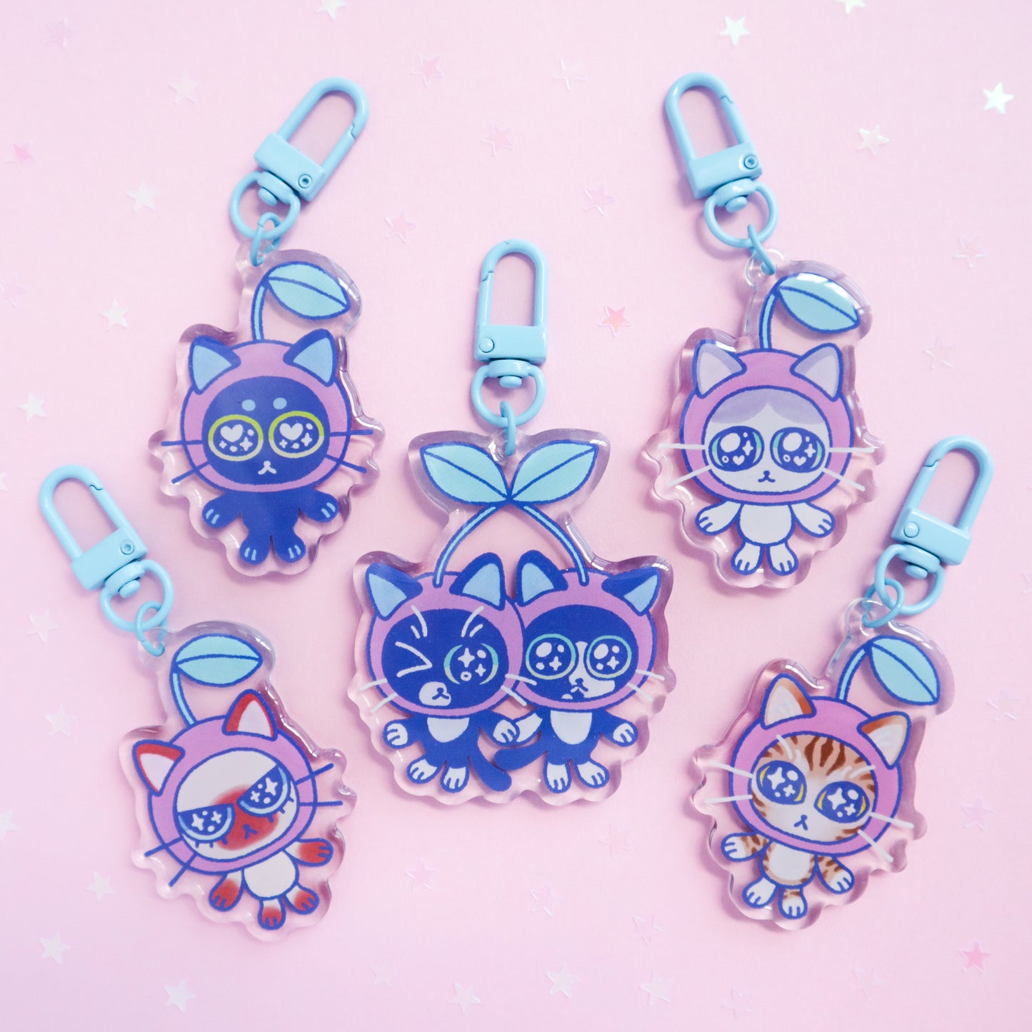 Cherry Cats Mystery Keychain
