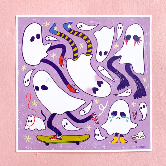 Ghostie Friends Print (LAST CHANCE)
