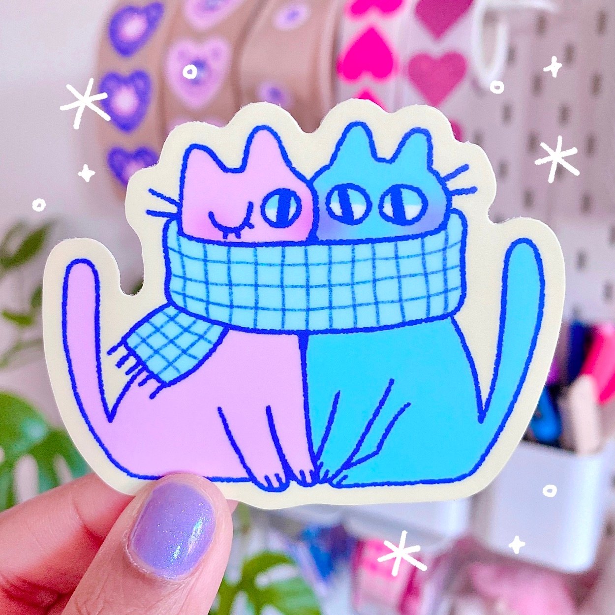 Scarf Kitties Sticker