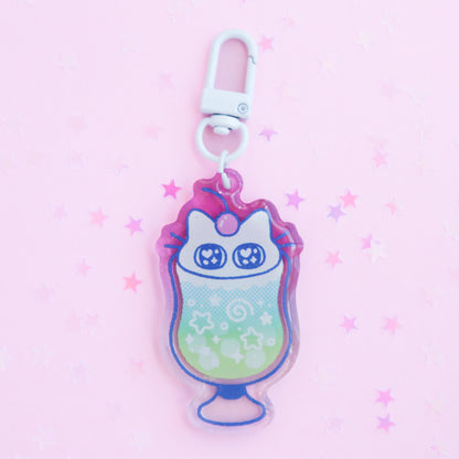 Melon Soda Cat Keychain